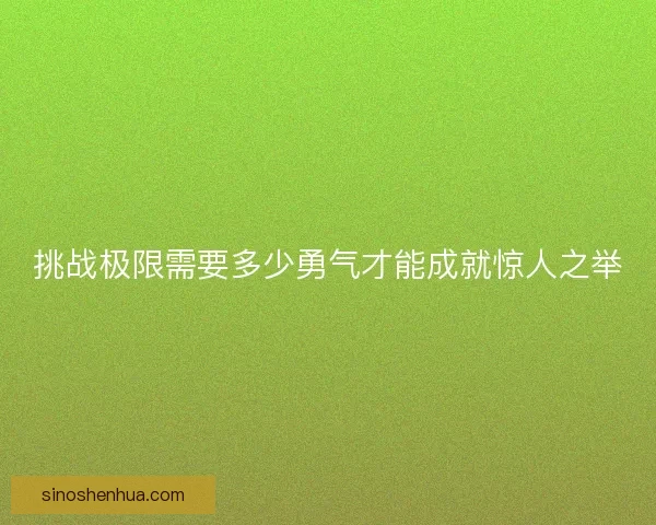 挑战极限需要多少勇气才能成就惊人之举